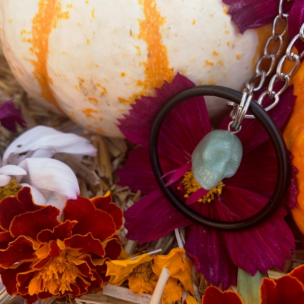 amazonite skull crystal and o ring choker
